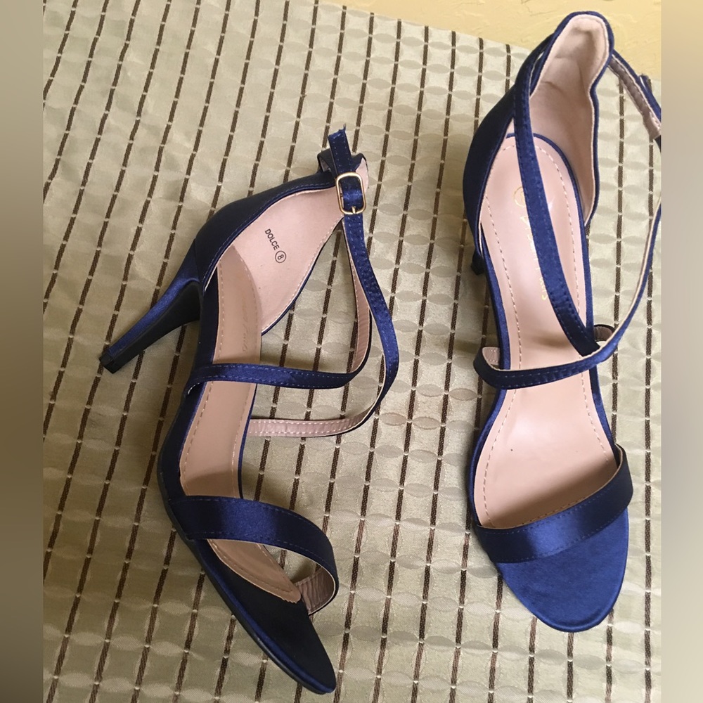 Blue high heels